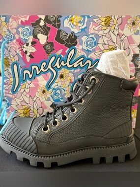 Black High-Top Combat Sneaker